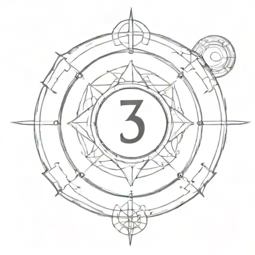 3,6,9 Nikola Tesla power circle 3 points with a initial numbers tattoo design idea