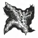 skeleton hand doing W  sign tattoo design idea