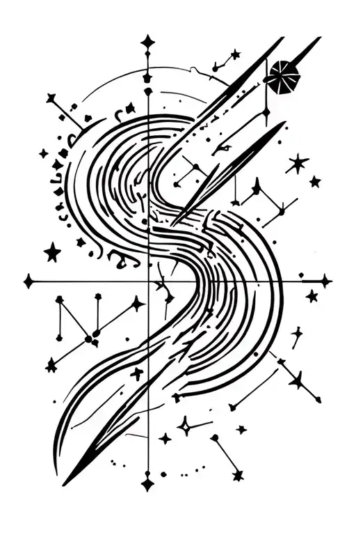 cancer and Sagittarius constellation tattoo design idea