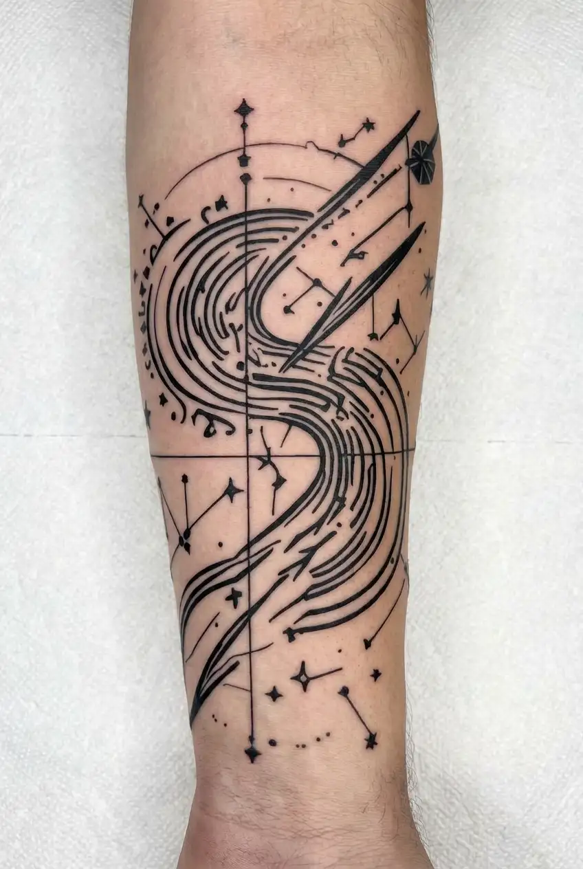 cancer and Sagittarius constellation tattoo design idea