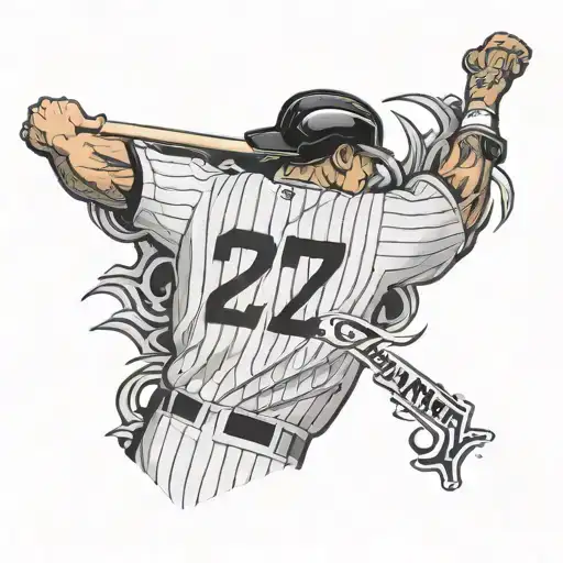 yankee pinstripe jersey back 27 Schulze tattoo design idea