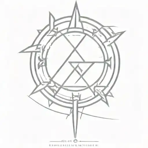 enki god symbol in alchemy tattoo design idea