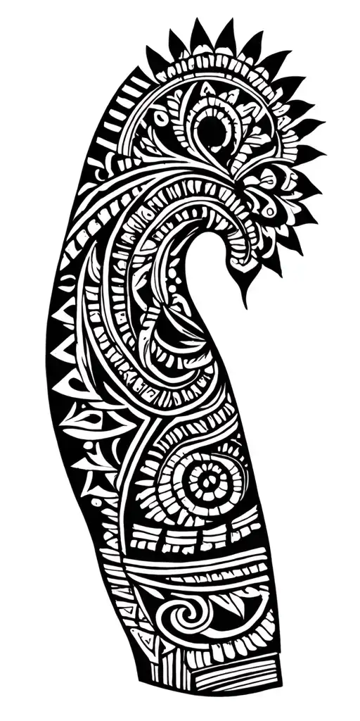 aztec tribal pattern forming the shape tattoo design idea
