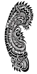 aztec tribal pattern forming the shape tattoo design idea