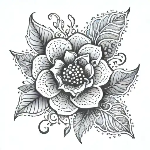 ornemental floral design tattoo design idea