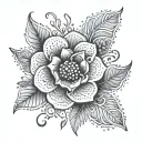 ornemental floral design tattoo design idea