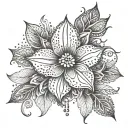 ornemental floral design tattoo design idea