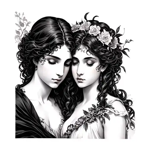 Orpheus And Eurydice tattoo design idea