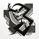 navy computer engineering taekwondo black belt tattoo design idea
