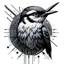 cyberpunk mockingbird circuits tattoo design idea