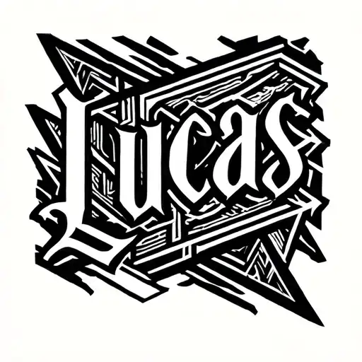 "Lucas" name tattoo featuring tattoo design idea