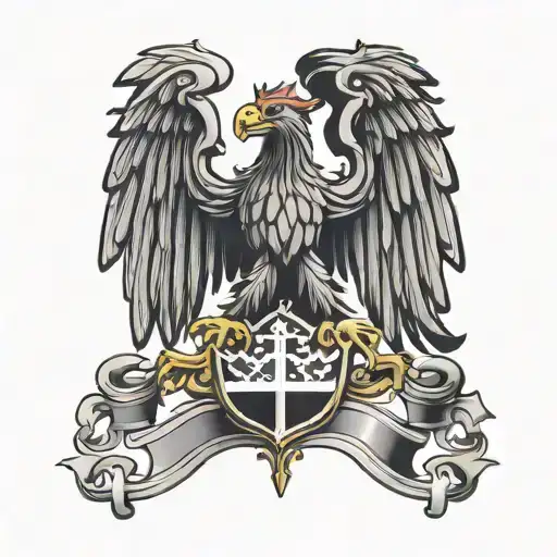 Hungary serbia eagles flag tattoo design idea