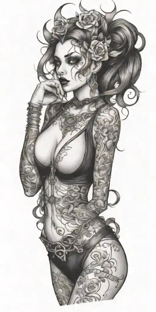 goth vampress  tattoo design idea