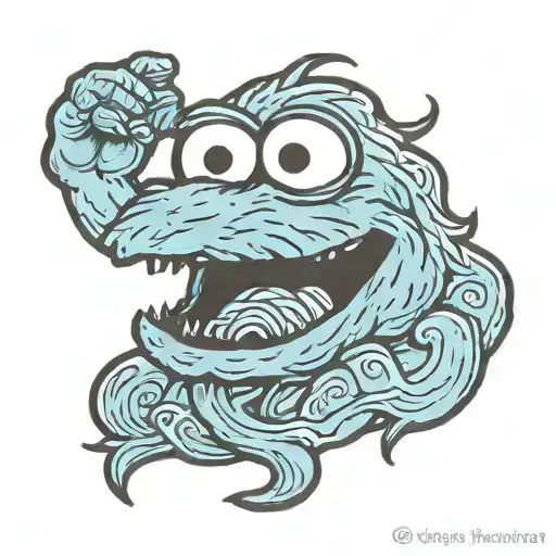 Cookie Monster face tattoo design idea