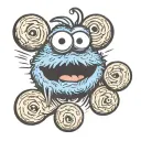 Cookie Monster face tattoo design idea