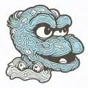 Cookie Monster face tattoo design idea