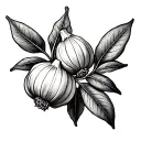 olive branch lemon garlic tattoo design idea