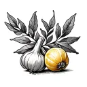 olive branch lemon garlic tattoo design idea