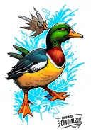 powerline work and duck tattoo design idea