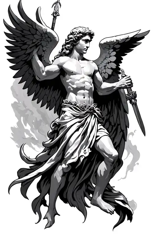 basic st Michael tattoo design idea