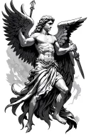 basic st Michael tattoo design idea