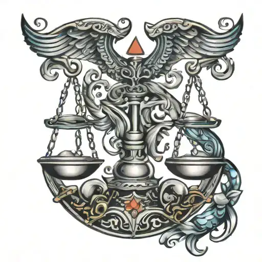 Libra scale Scorpio cancer zodiac sign tattoo design idea