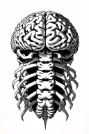 Brain connected to spine tattoo design idea