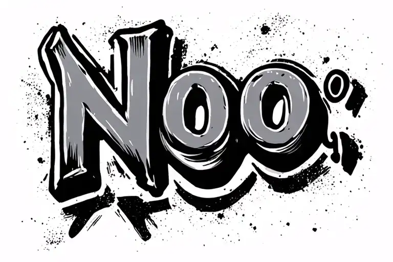 "Noo;" Middle Finger tattoo design idea