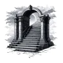 heavens gates with stairs tattoo design idea