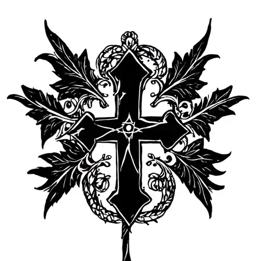 cross of lorraine tattoo design idea
