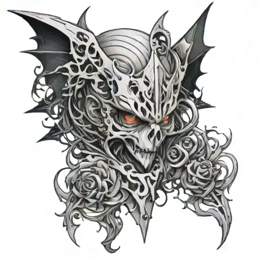 Anime dark evil with Gothic design inspired tattoo design idea
