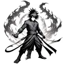 [Starting Element]Young Madara Uchiha with Gunbai[Middle Element]Madara Uchiha as Edo Tensei with Susanoo[Main Ele tattoo design idea