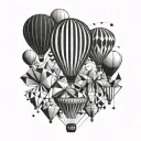 Balloon tattoo design idea