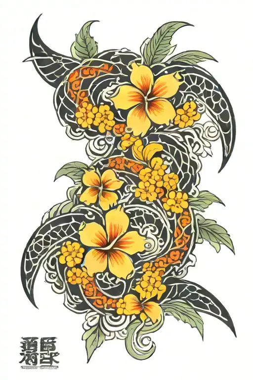 Hawaiian tribal patterns tattoo design idea