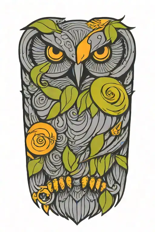 phoenix / owl tattoo design idea