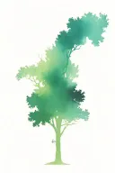 tree, bipolar, bottom half dead, top alive tattoo design idea