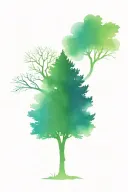 tree, bipolar, bottom half dead, top alive tattoo design idea
