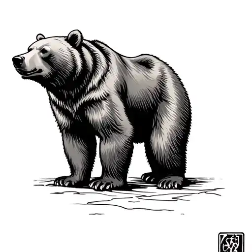 American Bear tattoo design idea