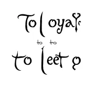 The phrase "Too loyal to let go" in a modern goth font for left chest area  tattoo design idea