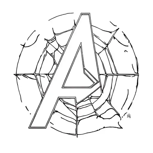Marvel Avengers logo combined With Spider Webs tattoo design idea