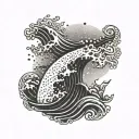 tsunami waves tattoo design idea