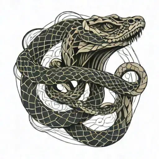 smoke snake tattoo design idea