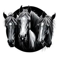 celtic horse trio tattoo design idea