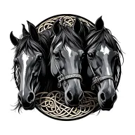 celtic horse trio tattoo design idea