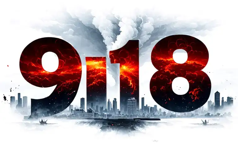 "918" "918" "918" beautiful disaster city skyline tornado forming tattoo design idea
