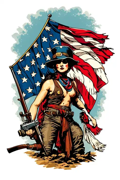 rebel flag flying tattoo design idea