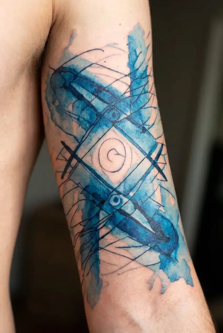 Abstract. lines that point a ways we imagine. free mason,  light, travel, thin lines . vitruvio men, leonardo da vinci tattoo design idea