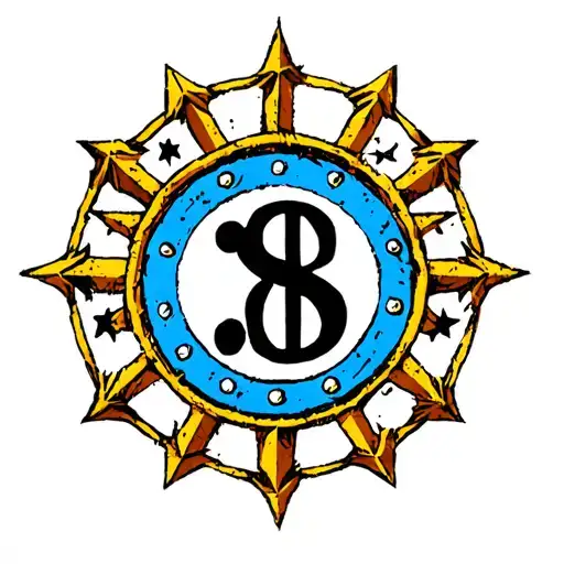 circle of 13 stars around 3 percenters symbol tattoo design idea