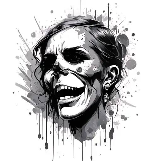 Drama, opera, music, graffiti inspired sketch tattoo design idea