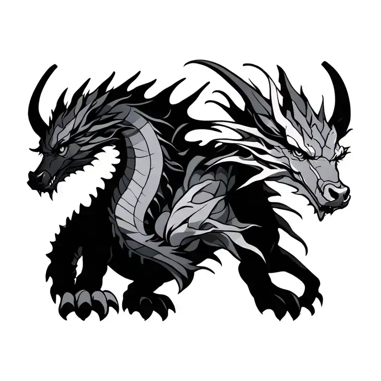 dragon ox tattoo design idea